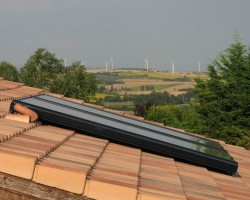 Capteurs solaires ÖKOFEN Pellesol installés en surimposition de toiture. Villefranche-de-Lauragais (31)