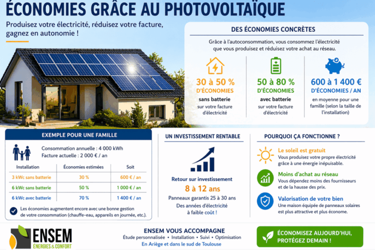 Economies grâce au photovoltaïque