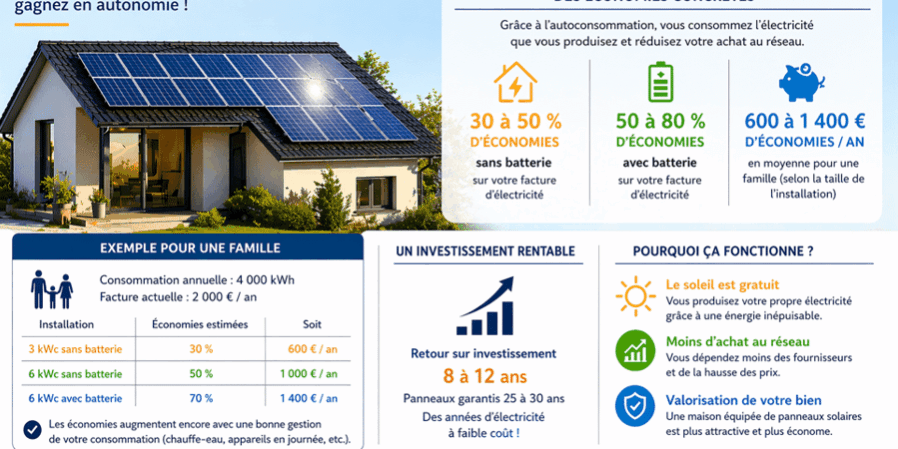 Economies grâce au photovoltaïque